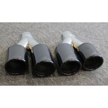 Μπούκα Διπλή Στρογγυλή Titanium Black R φ76mm [2]