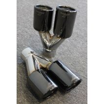 Μπούκα Διπλή Στρογγυλή Titanium Black R φ76mm [3]